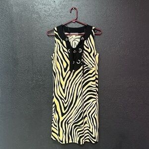 Micheal Kors Sunshine Animal Print Midi Dress Size Small